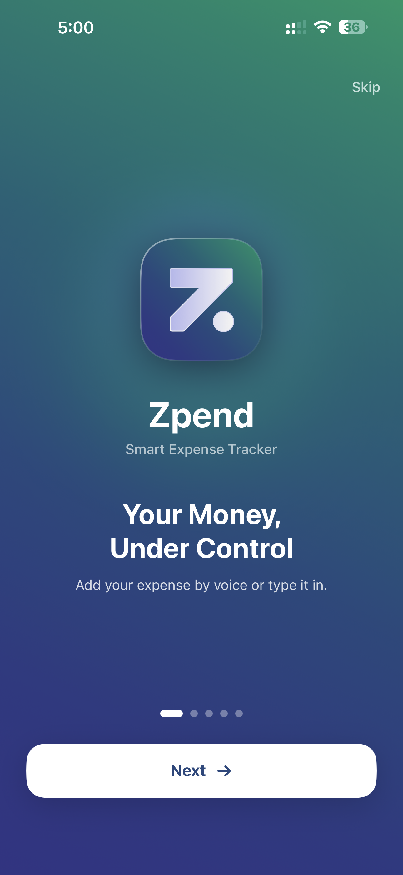 Your money under control